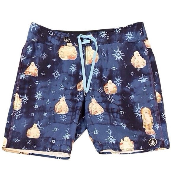 Volcom 34 Buddha Board Shorts Happy Peace Prosperity Enlightenment New Age Surf - Picture 12 of 12